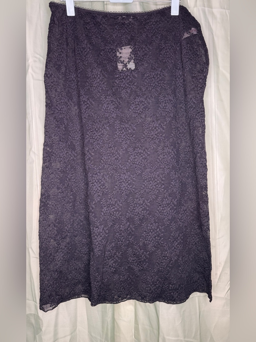 Free People Black Floral Lace Slip Skirt